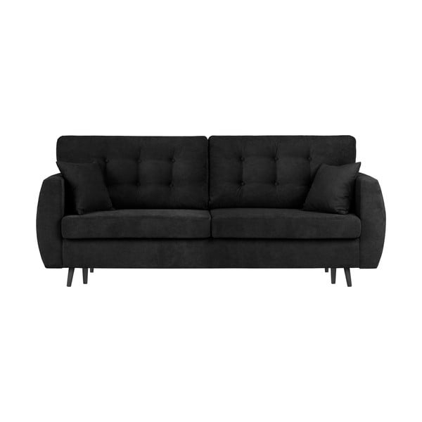 Melns trīsvietīgs dīvāns ar glabāšanas vietu Cosmopolitan Design Rotterdam, 231 x 98 x 95 cm