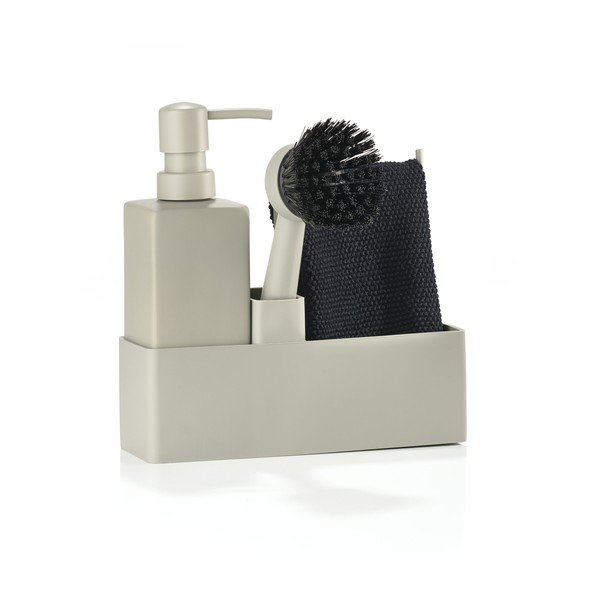 Bēšs plastmasas/silikona mazgāšanas līdzekļu turētājs Singles – Zone