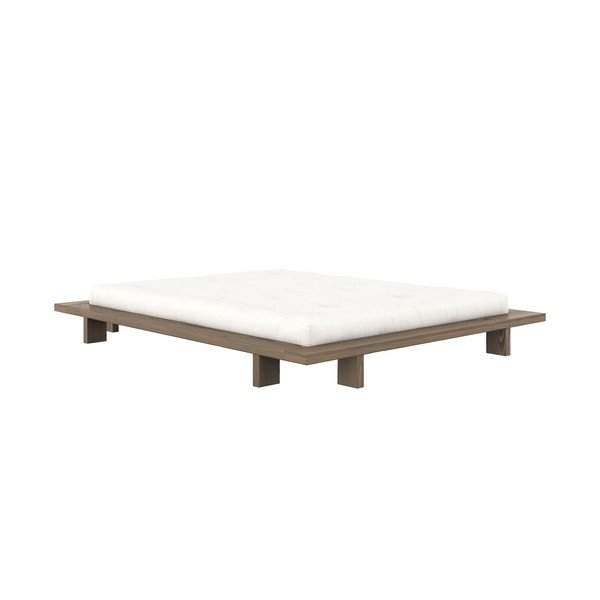 Brūna priedes masīvkoka divvietīga gulta ar redelēm 160x200 cm Japan – Karup Design-image-3