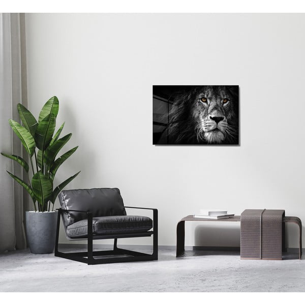Stikla glezna 70x50 cm Lion – Wallity-image-3