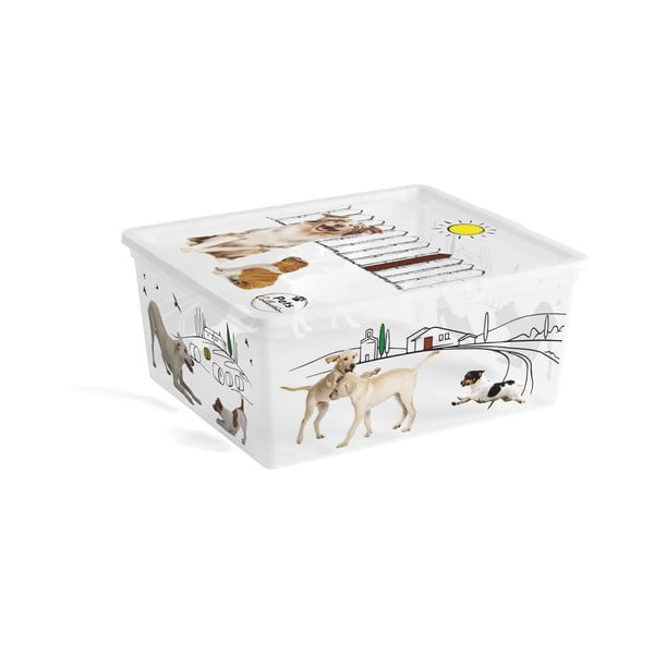 Balta plastmasas uzglabāšanas kaste ar vāku 40x34x17 cm C Box Style – KIS