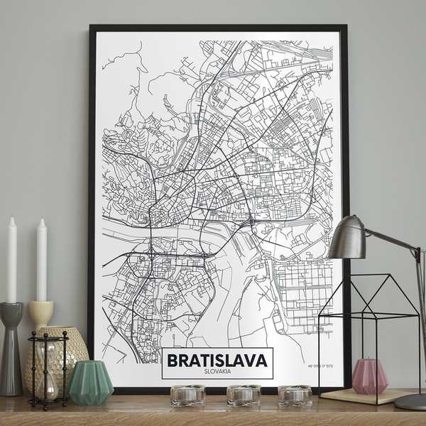 Sienas plakāts rāmī MAP/BRATISLAVA, 70 x 100 cm-image-1