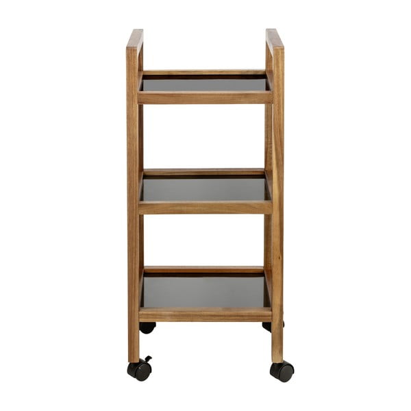 Melns/dabīga toņa akācijas masīvkoka vannas istabas plaukts 35x76,5 cm Fondi – Wenko-image-4