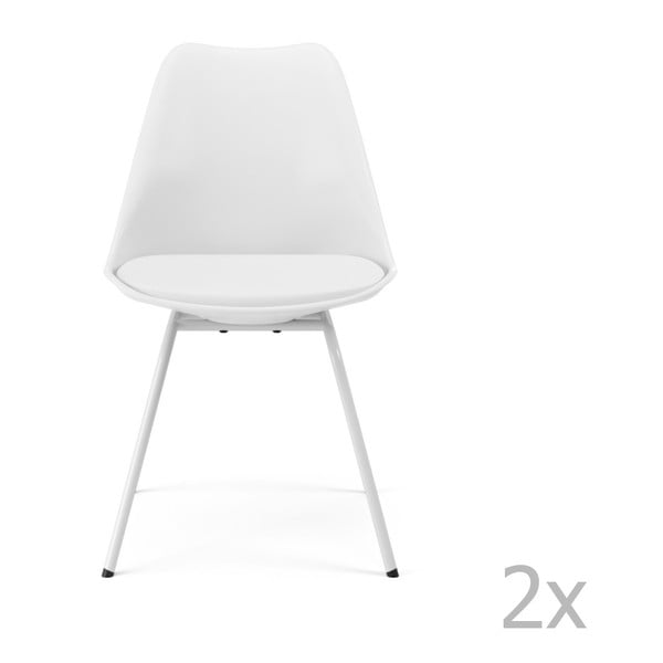 2 baltu pusdienu krēslu komplekts Tenzo Gina Triangle