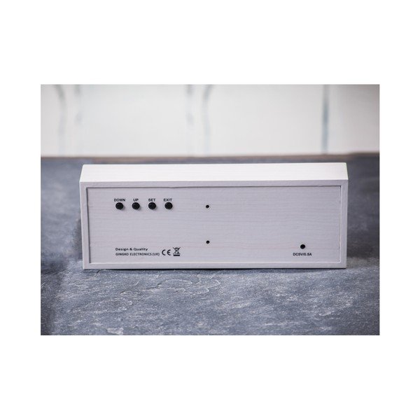 Balts modinātājs ar baltu LED displeju Gingko Message Click Clock-image-1