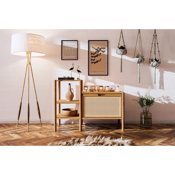 Dabīga toņa grāmatu plaukts no ozolkoka 115x86 cm Pola – The Beds-image-4