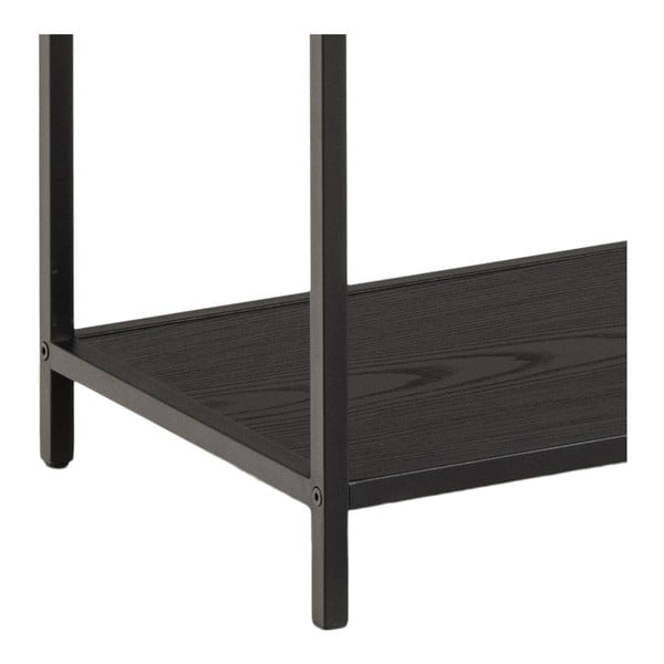 Melns grāmatu plaukts ar oškoka imitāciju 135x150 cm Seaford – Actona-image-4