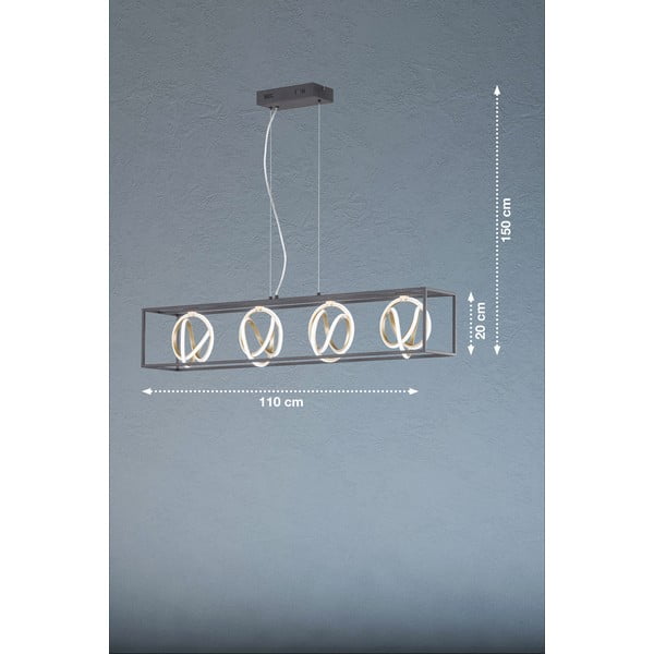 Melna LED piekaramā lampa ar regulējamu spilgtumu Gisi – Fischer & Honsel-image-2