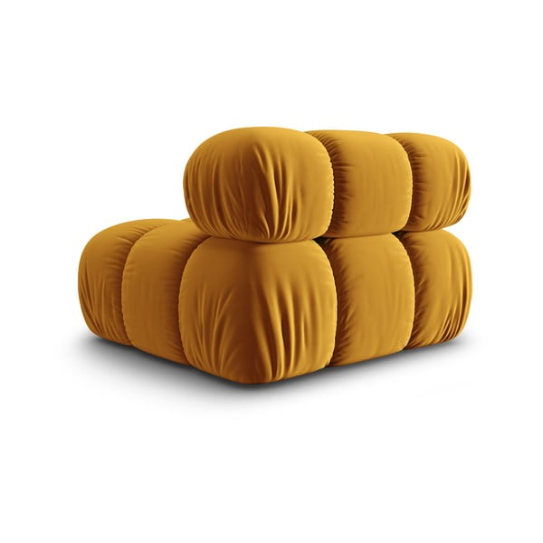 Dzeltens samta modulārais dīvāns  (vidējā moduļa) Bellis – Micadoni Home-image-4