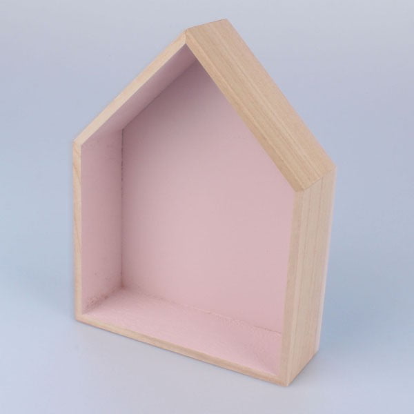 Piekaramais plaukts Little House 18x21 cm, rozā krāsā