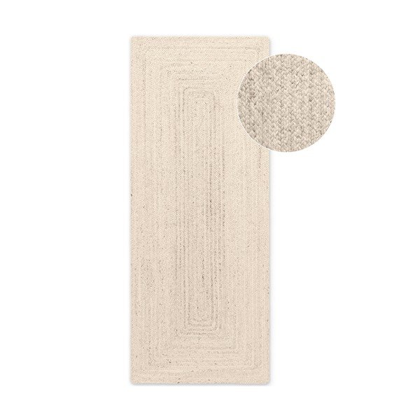 Krēmkrāsas divpusējs/ar rokām darināts džutas celiņa paklājs 80x200 cm Juno – Hanse Home