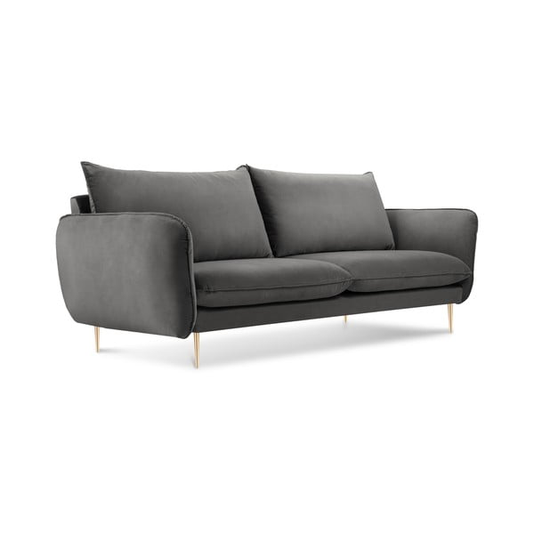 Tumši pelēks dīvāns ar samta pārvalku Cosmopolitan Design Florence, 160 cm