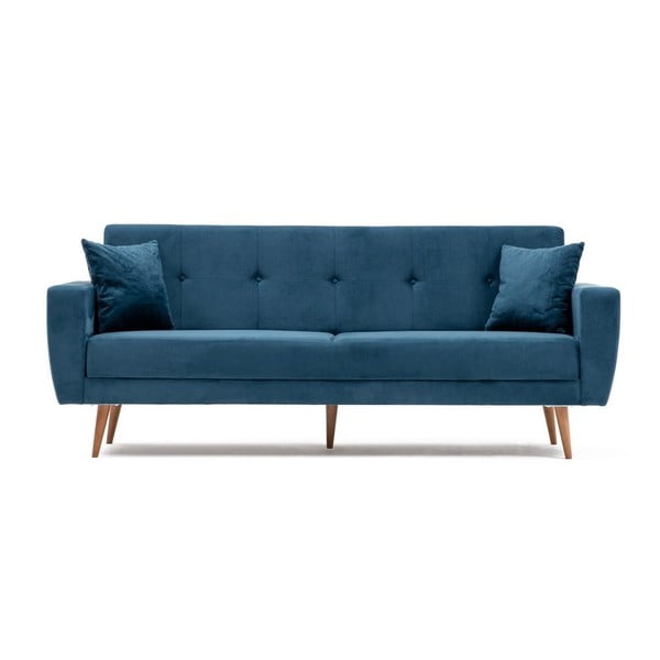 Tumši zils dīvāns-lova Vivalde