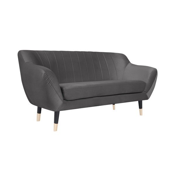 Pelēks dīvāns ar melnām kājām Mazzini Sofas Benito, 158 cm-image-2