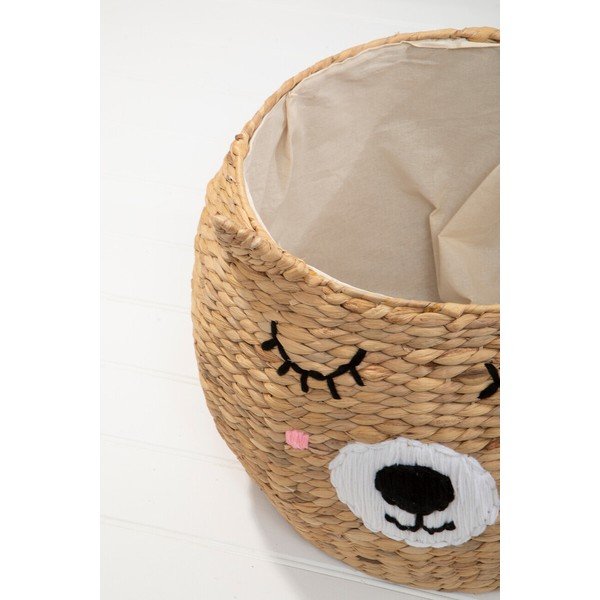 Dabīga toņa bērnu rotaļlietu grozs no ūdens hiacintes ø 49x40 cm Lidi Cat Face – Premier Housewares-image-3