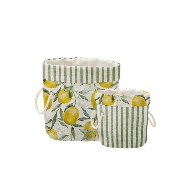 2 dekoratīvo grozu komplekts Really Nice Things Lemons and Stripes