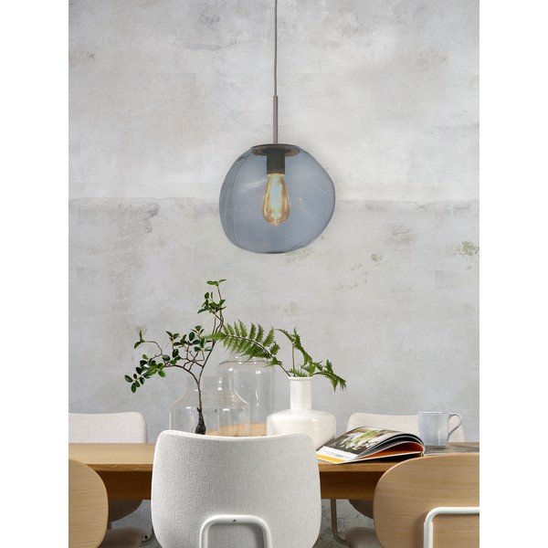 Pelēka piekaramā lampa ar stikla abažūru ø 12 cm Helsinki – it's about RoMi-image-1