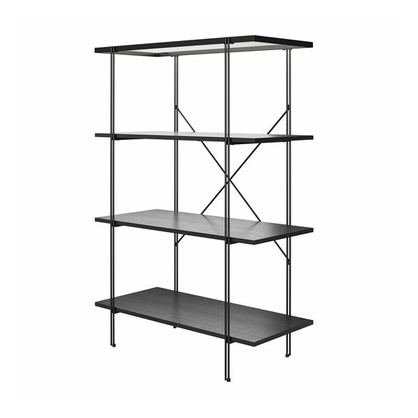 Melns grāmatplaukts ar ozolkoka imitāciju 79x117 cm Wainwright – Queer Eye-image-3