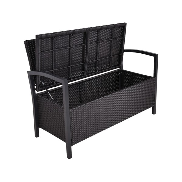 Melns mākslīgās rotangpalmas dārza sols Ferrara – Garden Pleasure-image-1