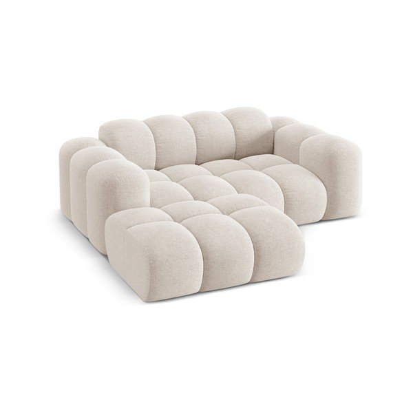 Krēmkrāsas stūra dīvāns no šenila auduma (ar kreiso stūri/ar zvilni) Treno – Cosmopolitan Design-image-2
