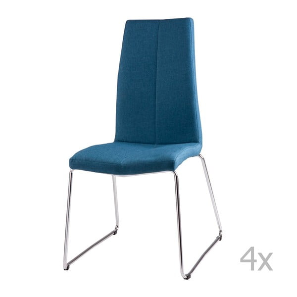 4 tumši zilu ēdamistabas krēslu komplekts Aora