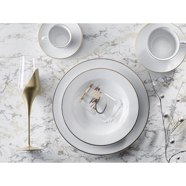 Baltas porcelāna tasītes (6 gab.) 100 ml Gold Chic – Villa Altachiara-image-1