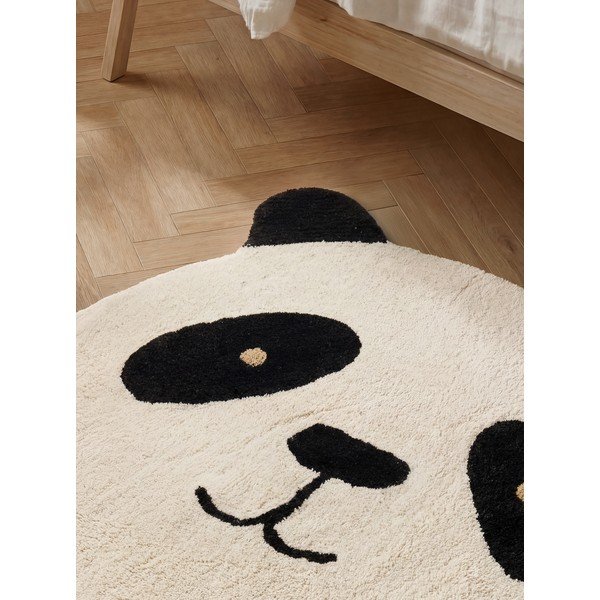 Melns/krēmkrāsas mazgājams/ar rokām darināts kokvilnas bērnu paklājs 103x120 cm Snuggle Patsy – Hanse Home-image-3