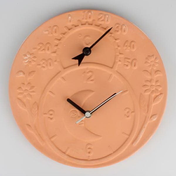 Keramikas pulkstenis ar termometru Dakls