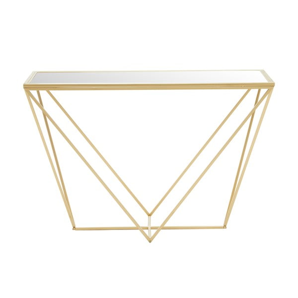 Zelta krāsas konsoles galds ar stikla galda virsmu 40x120 cm Farran – Premier Housewares