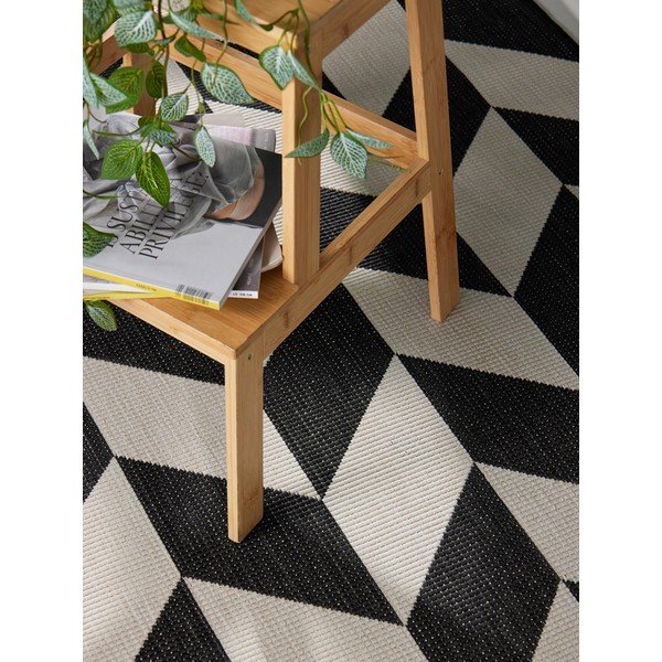 Melns/krēmkrāsas iekštelpu un āra paklājs 120x170 cm Haringey Terrick – Ted Baker-image-1