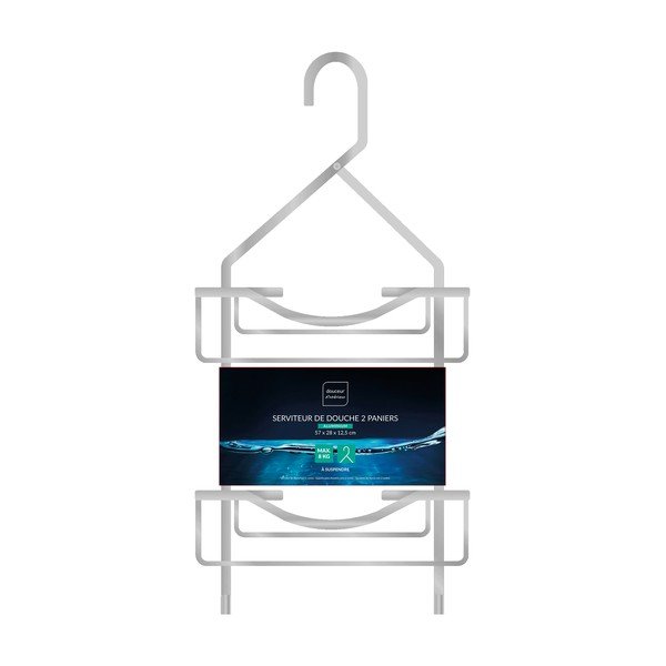 Spīdīgas sudraba krāsas alumīnija piekarināms vannas istabas plaukts Filaire Aluminium – douceur d'intérieur-image-1