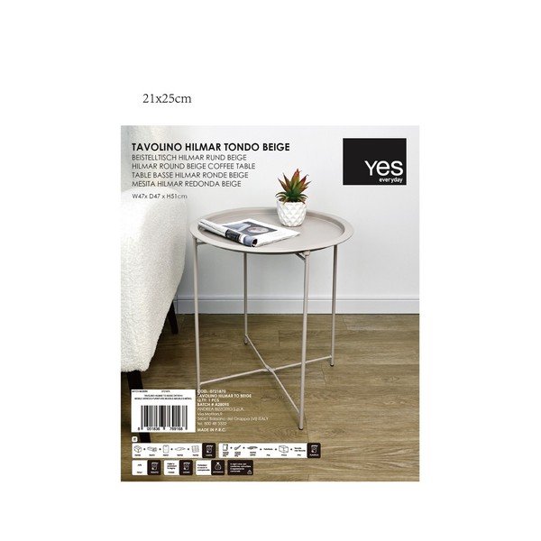 Metāla apaļš sānu galdiņš ø 47 cm Hilmar – Yes Everyday-image-1