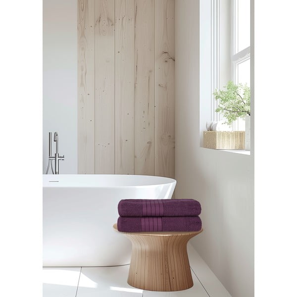 Bordo frotē kokvilnas dvieļi (2 gab.) 70x140 cm – Good Morning-image-2