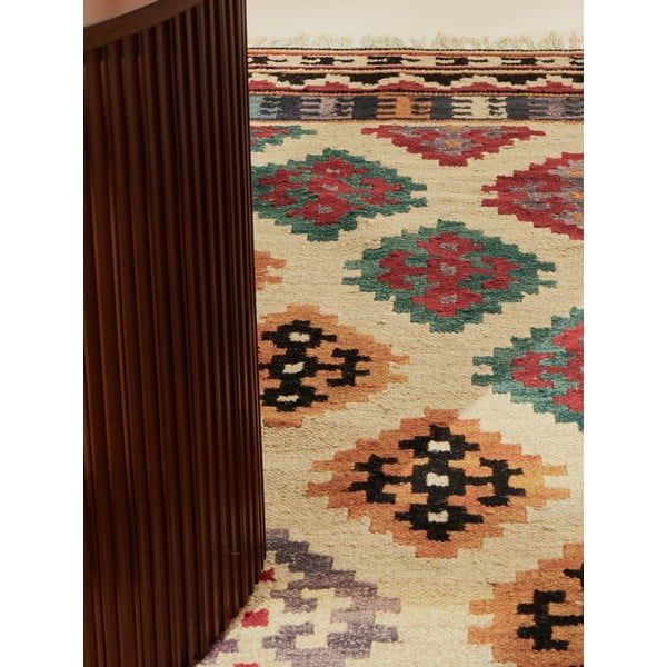 Sarkans divpusējs/ar rokām darināts vilnas paklājs 160x230 cm Kamal Kian – Nouristan-image-3