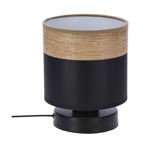 Melna galda lampa ar auduma abažūru (augstums 18 cm) Porto – Candellux Lighting
