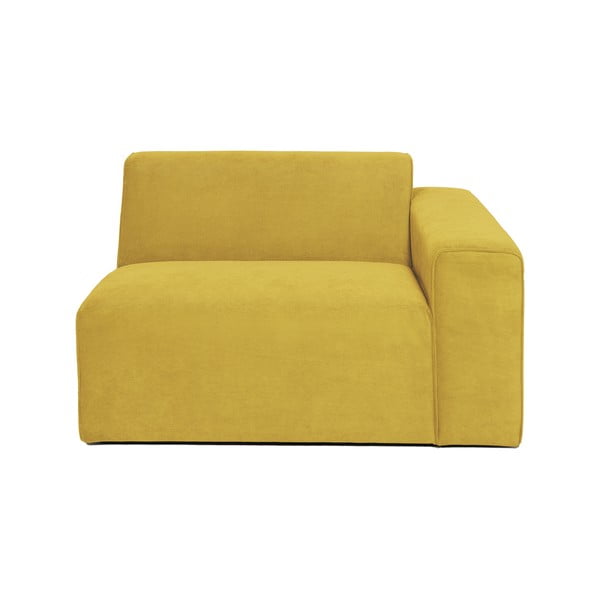 Dzeltens velveta dīvāna gala modulis Scandic Sting, 124 cm, labais stūris