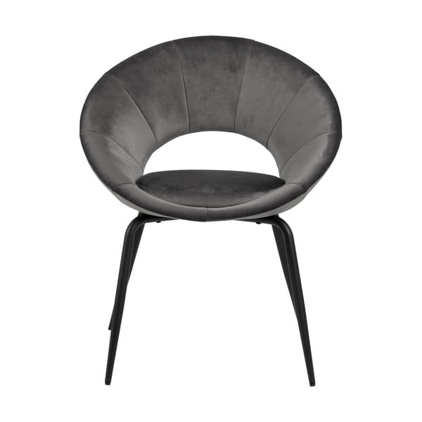 Tumši pelēks samta ēdamistabas krēsls Actona Julia-image-2