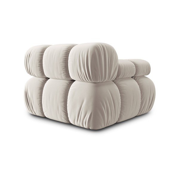 Bēša samta modulārā dīvāna daļa (ar kreiso stūri) Bellis – Micadoni -image-4