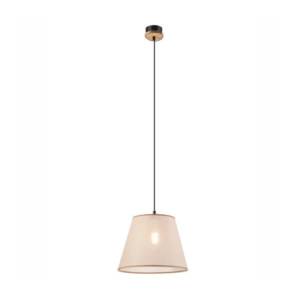 Melna piekaramā lampa ar auduma abažūru ø 30 cm Paco – LAMKUR