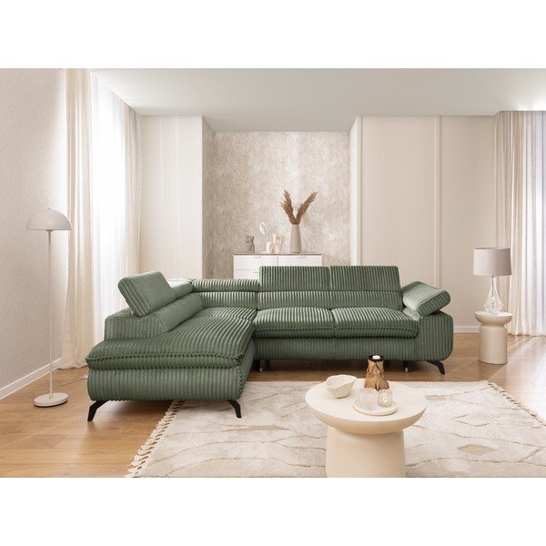 Zaļš velveta stūra dīvāns (ar kreiso stūri/L veida) Marbeya  – Ropez-image-4