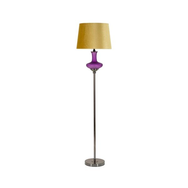 Dzeltena/violeta stāvlampa ar auduma abažūru (augstums 167 cm) Milva One – Mauro Ferretti