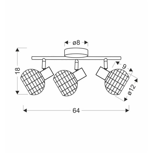 Melna/krēmkrāsas griestu lampa ar metāla/rotangpalmas abažūru ø 12 cm Tajga – Candellux Lighting-image-3