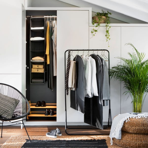 Melns piekaramais apģērbu maiss Compactor Dress Bag-image-2