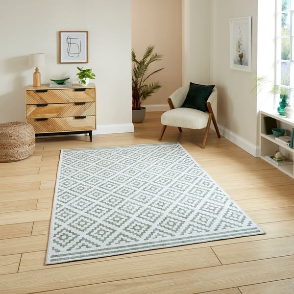 Zaļš mazgājams paklājs 61x120 cm Coral Green – Think Rugs-image-1