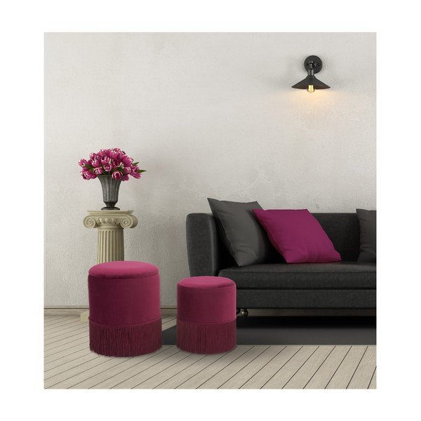 2 bordo sarkano Mauro Ferretti Constanzo taburešu komplekts-image-1