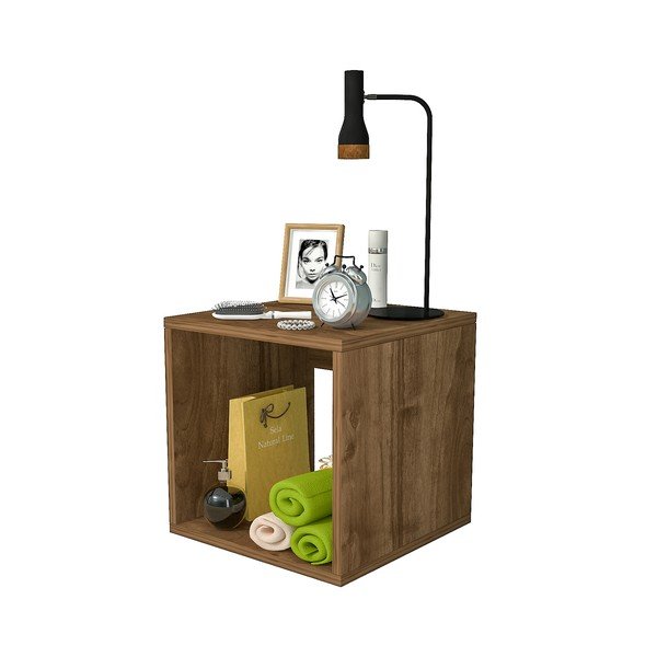 Brūns naktsgaldiņš ar priedes koka imitāciju Biga – Gauge Concept-image-2