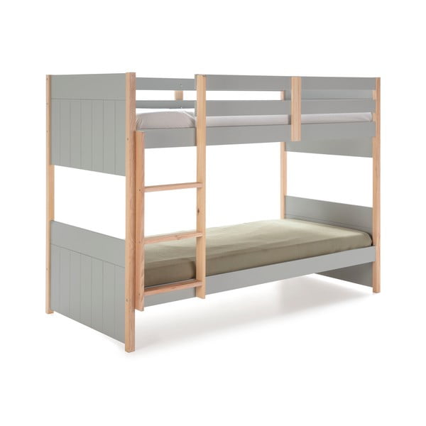 Pelēka bērnu divstāvu gulta ar priedes koka kājām Marckeric Kiara-image-4