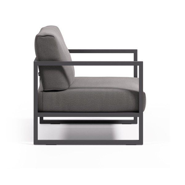 Tumši pelēks metāla dārza atpūtas krēsls Comova – Kave Home-image-1