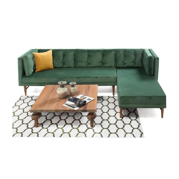 Zaļš dīvāns labajā stūrī Balcab Home Amalia
