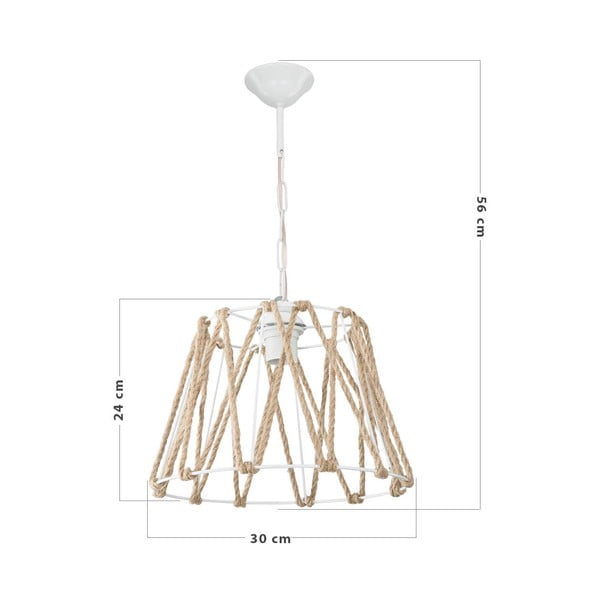 Balta/dabīga toņa griestu lampa 55x30 cm – Squid Lighting-image-3